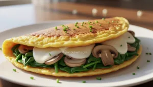 Omelete de Espinafre com Queijo e Cogumelos: Sabor e Saúde no Prato!