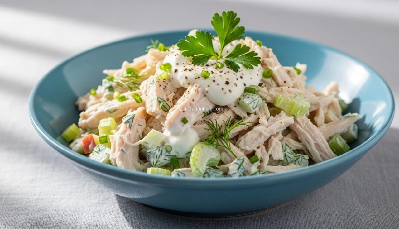 Salada de Frango Desfiado com Iogurte Natural
