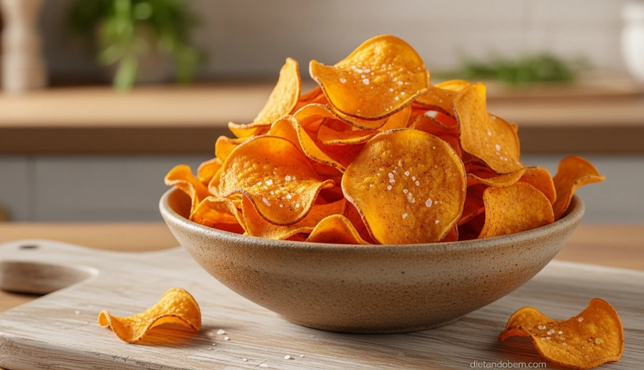 Chips de Batata-Doce Crocantes na Air Fryer: O Lanche Saudável e Perfeito!