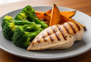 Frango Grelhado com Batata-Doce e Brócolis