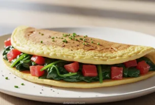 Omelete de Claras com Espinafre e Tomate