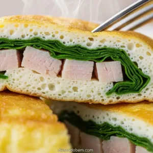 Omelete de Claras com Espinafre e Peito de Peru