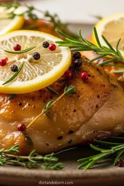 Frango com Limão, Ervas e Pimenta na Air Fryer