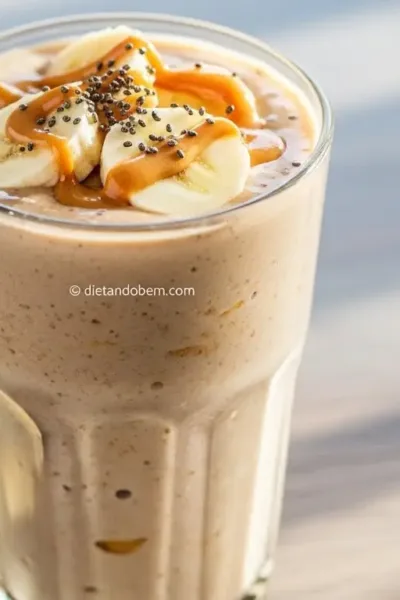 Smoothie energético de banana com pasta de amendoim: sua dose de energia pré-treino!