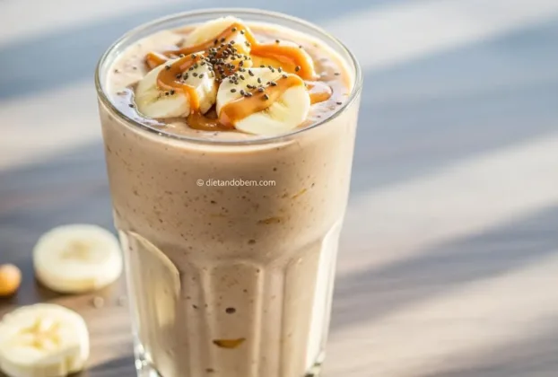 Smoothie energético de banana com pasta de amendoim: sua dose de energia pré-treino!