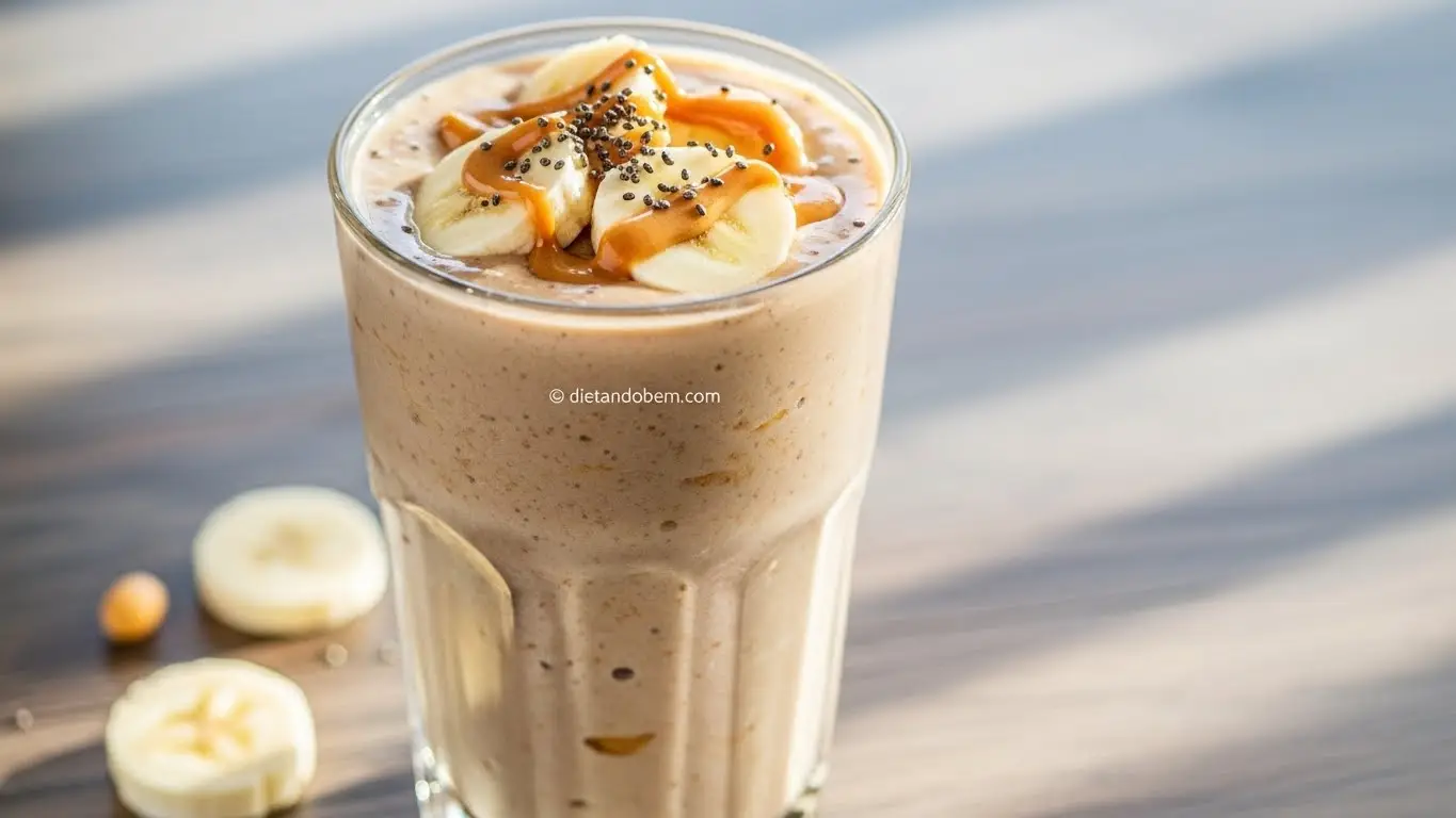 Smoothie energético de banana com pasta de amendoim: sua dose de energia pré-treino!