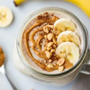 Smoothie energético de banana com pasta de amendoim: sua dose de energia pré-treino!