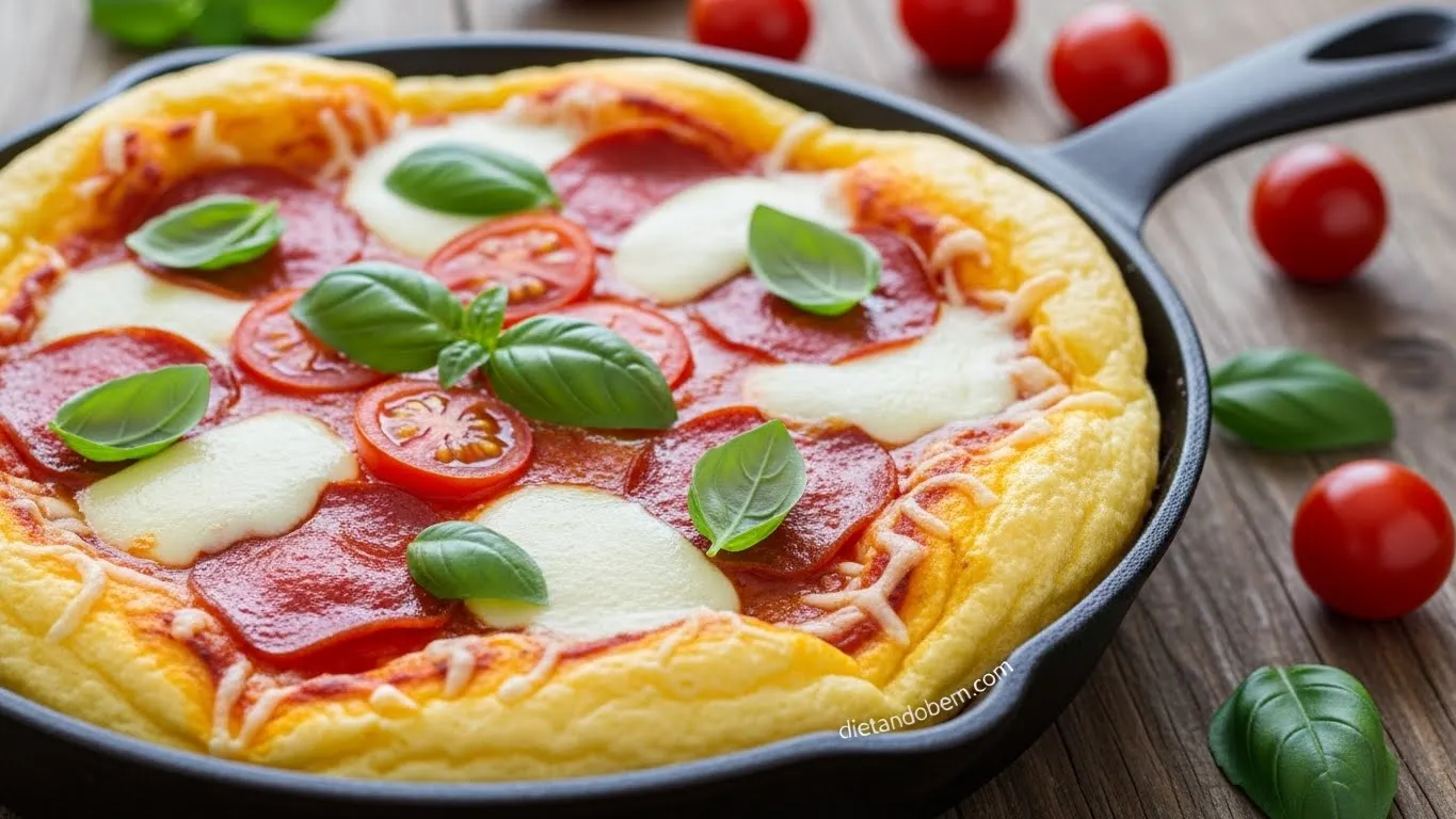 Pizza Low Carb de Frigideira: Massa de Ovo e Queijo Pronta em Minutos!