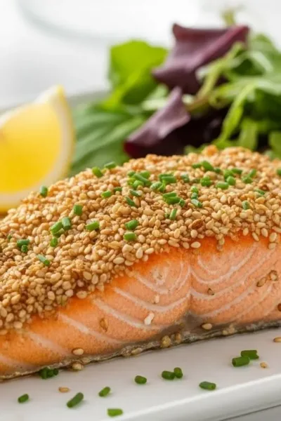 Salmão com Crosta de Gergelim na Air Fryer: Praticidade e Sabor em Minutos