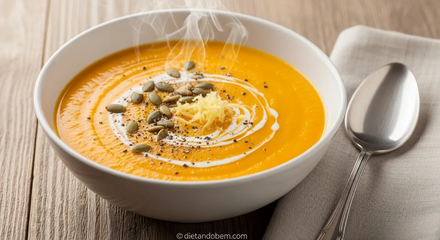 Sopa Cremosa de Abóbora com Gengibre: Equilíbrio e Sabor em Minutos!