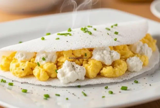 Tapioca com Ovo Mexido e Queijo Cottage: Energia e Sabor para sua Rotina Fitness